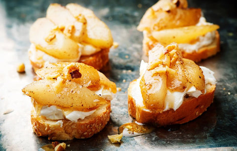 Caramelized Pear Bruschetta