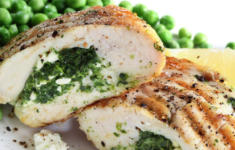 Goat Cheese and Greens Stuffed Chicken Breasts