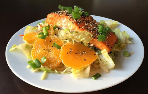Honey Ginger Salmon Salad
