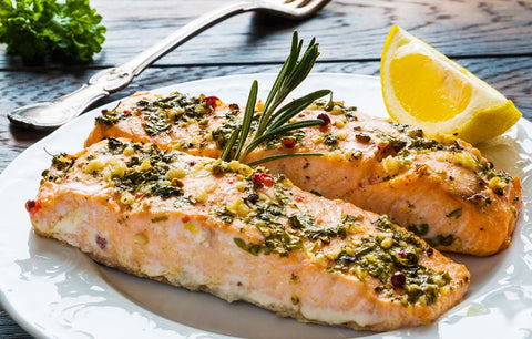 Baked Lemon Salmon with Dill and Cranberry