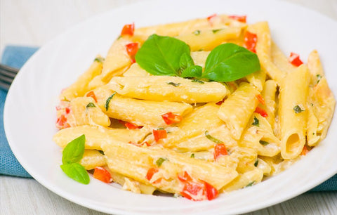 Penne with Brie and Basil