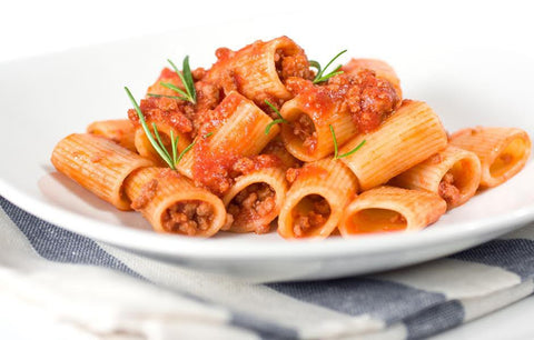 Pork and Mushroom Rigatoni with Truffle Drizzle