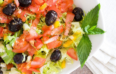 Tomato Olive Mint Salad
