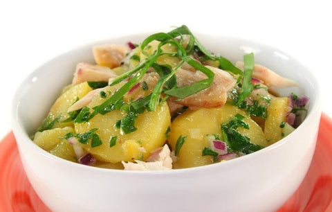 Warm Potato Salad with Smoked Trout